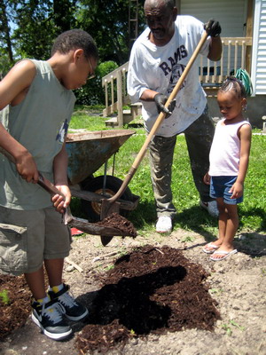 Spreading the Mulch 6